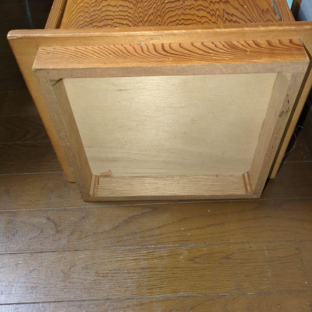 【昭和レトロ】天然木　屋久杉　木製電話台・ファックス台