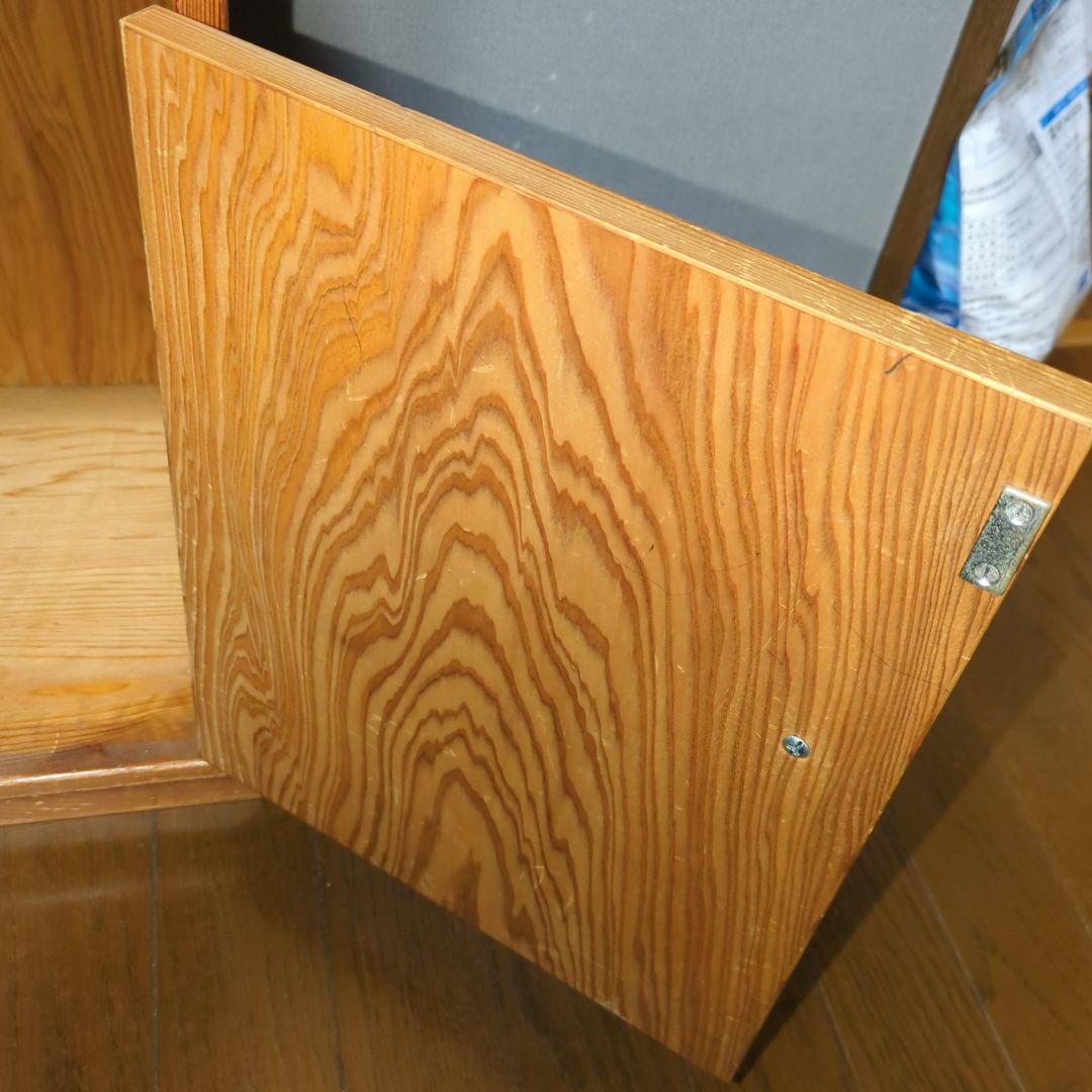 【昭和レトロ】天然木　屋久杉　木製電話台・ファックス台