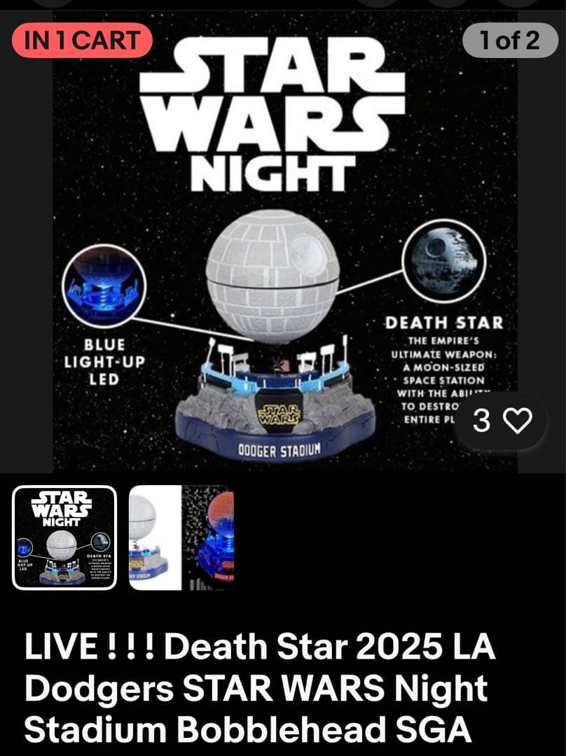 308 非売品ドジャース Star Wars Night デススター球場配布