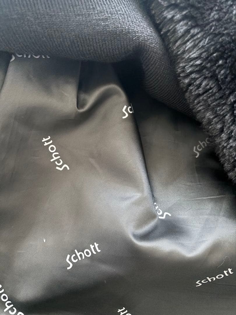 schott♡men'sブラックレザー シングルライダースジャケット