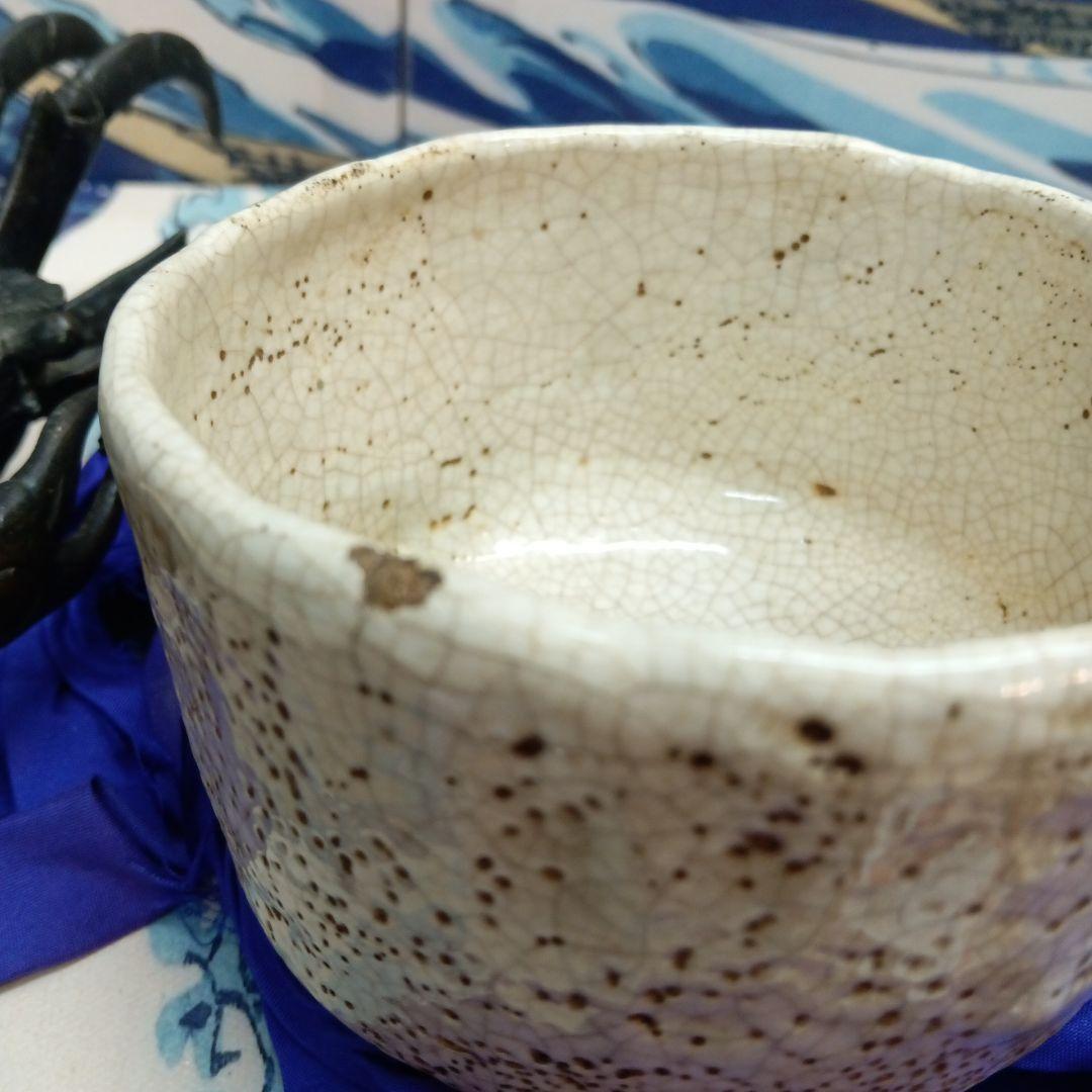 江戸時代名工級茶道具在銘粉引富士山図柄古陶磁器抹茶茶碗見事な風合景色当時物