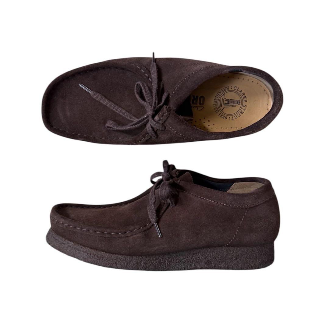 クラークス ワラビー ブラウン スエード モカシン Clarks