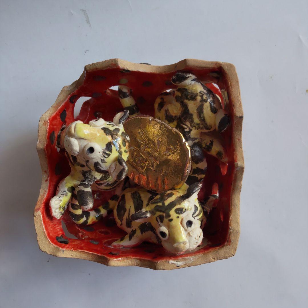 干支置物 前田晶子 作 寅 寅年 Happy Tiger2022 新品 未使用B