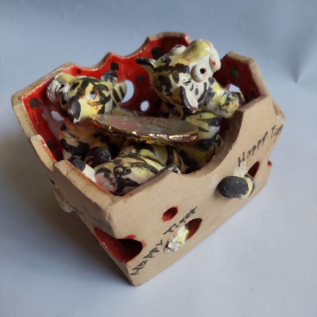 干支置物 前田晶子 作 寅 寅年 Happy Tiger2022 新品 未使用B