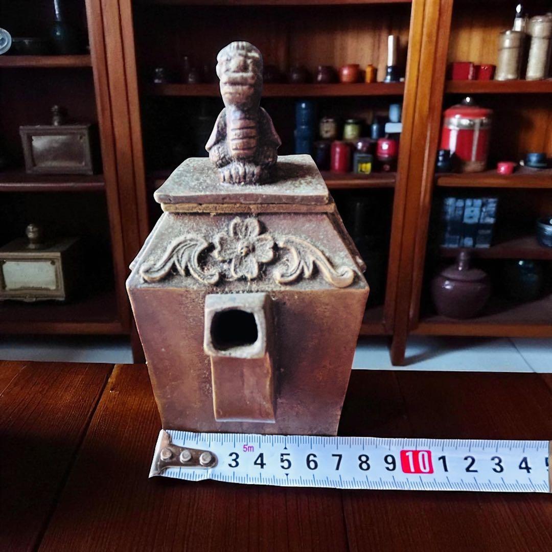 中国古美術 貔貅 嘉慶通寶蝙蝠 瑞獣文 縁起古銅急須 金運招来 書道具 墨壺水滴