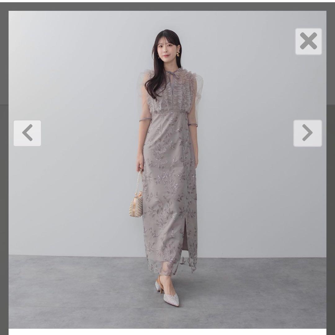 LEJA チュールフリルボレロフラワースパンコールＩラインワンピースドレス