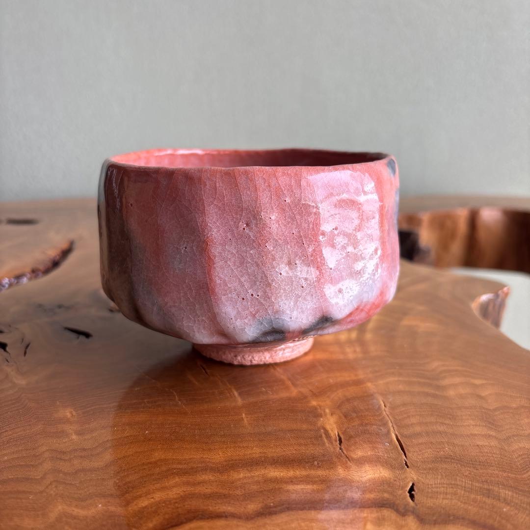 赤楽茶碗 三代佐々木昭楽造 楽焼 抹茶碗 茶道具 共箱(130)