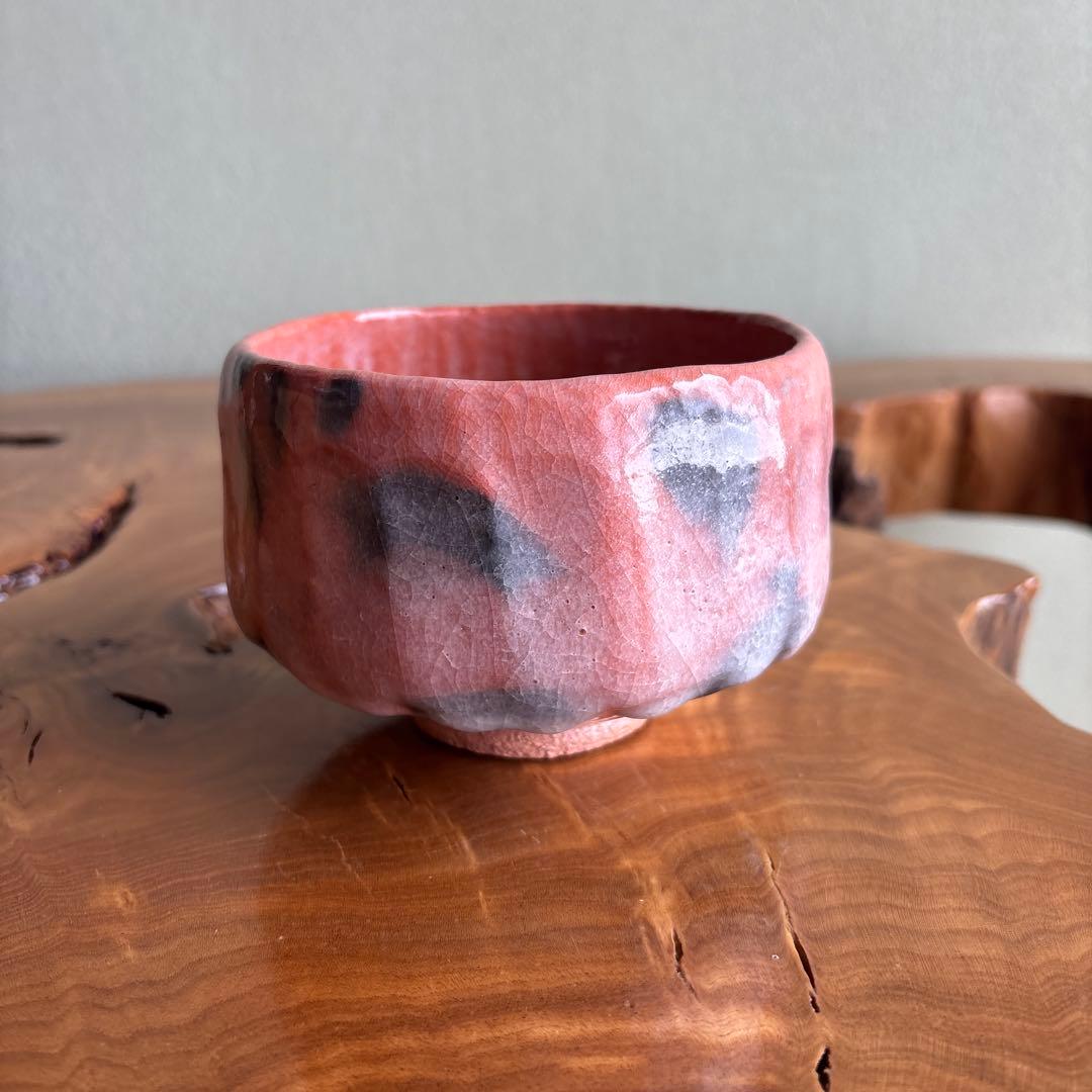 赤楽茶碗 三代佐々木昭楽造 楽焼 抹茶碗 茶道具 共箱(130)