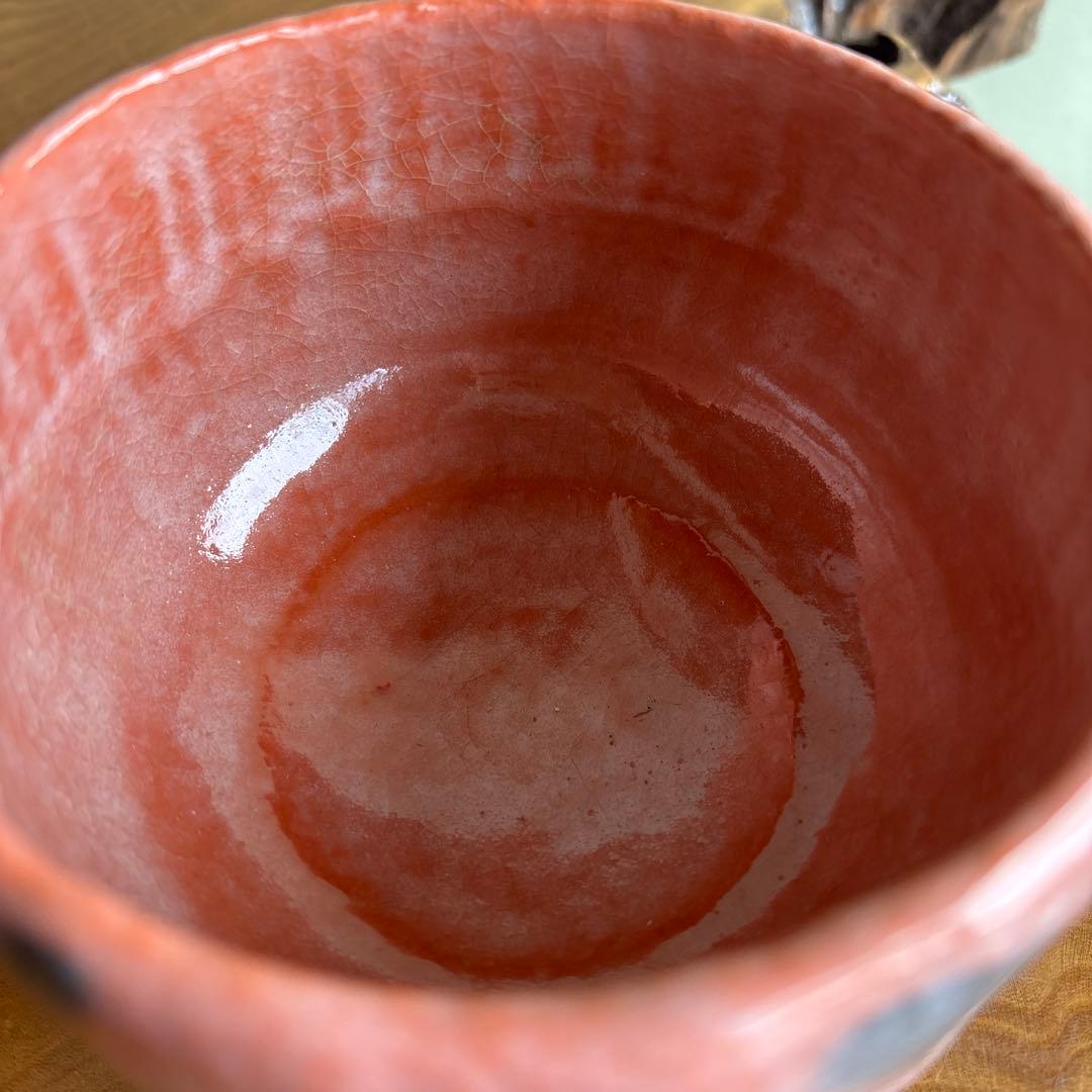 赤楽茶碗 三代佐々木昭楽造 楽焼 抹茶碗 茶道具 共箱(130)