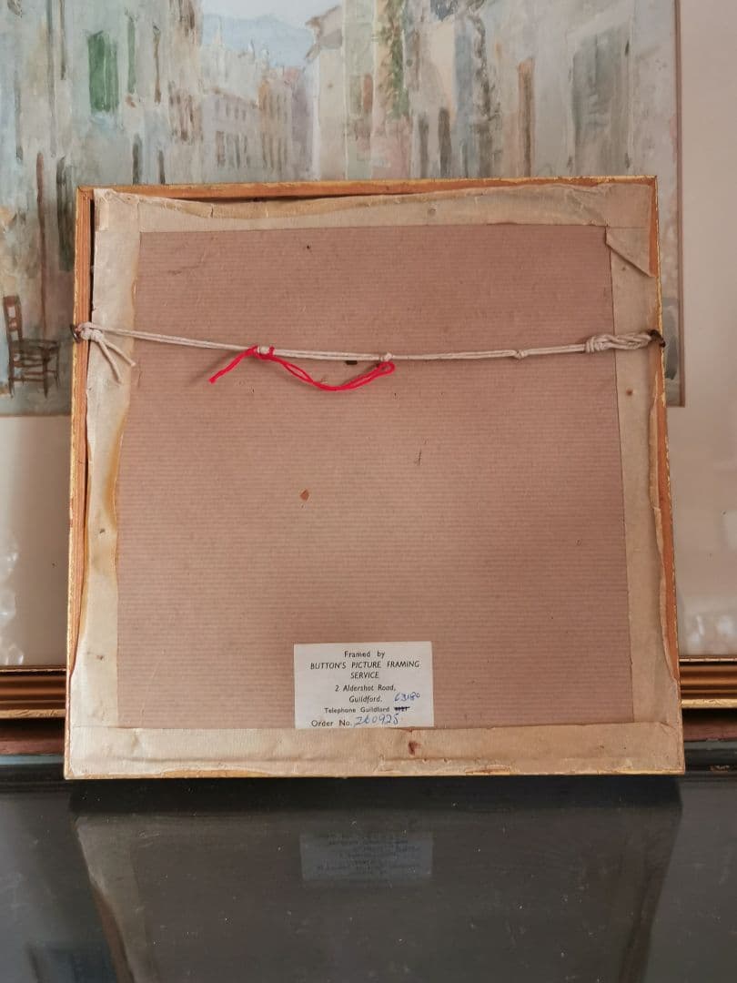 アンティーク シルクリボンアートフラワー＆手彩色ローズ ビーズレース＆金フレーム