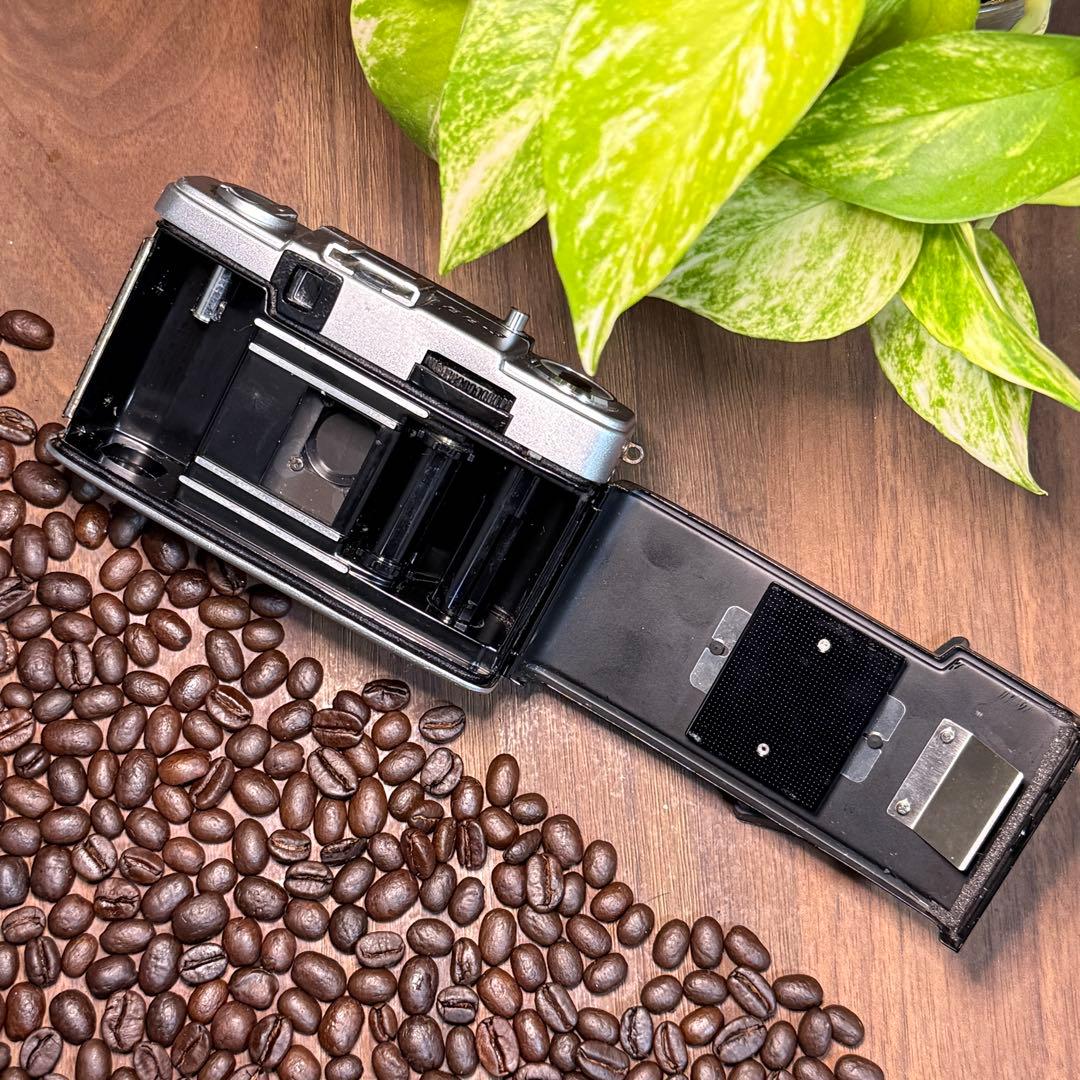 ✴️初心者向✴️シボ革グリーンレザー✴️実写・分解整備済✴️オリンパスPEN EE-3‼️