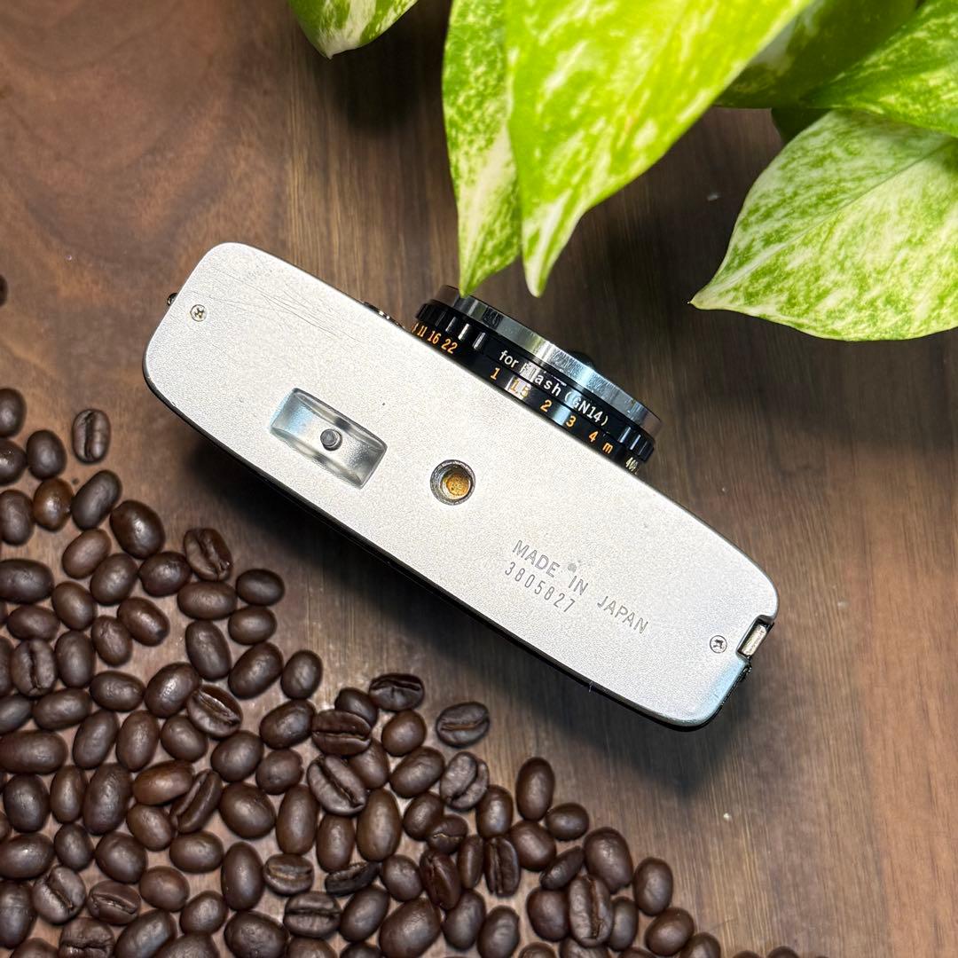 ✴️初心者向✴️シボ革グリーンレザー✴️実写・分解整備済✴️オリンパスPEN EE-3‼️