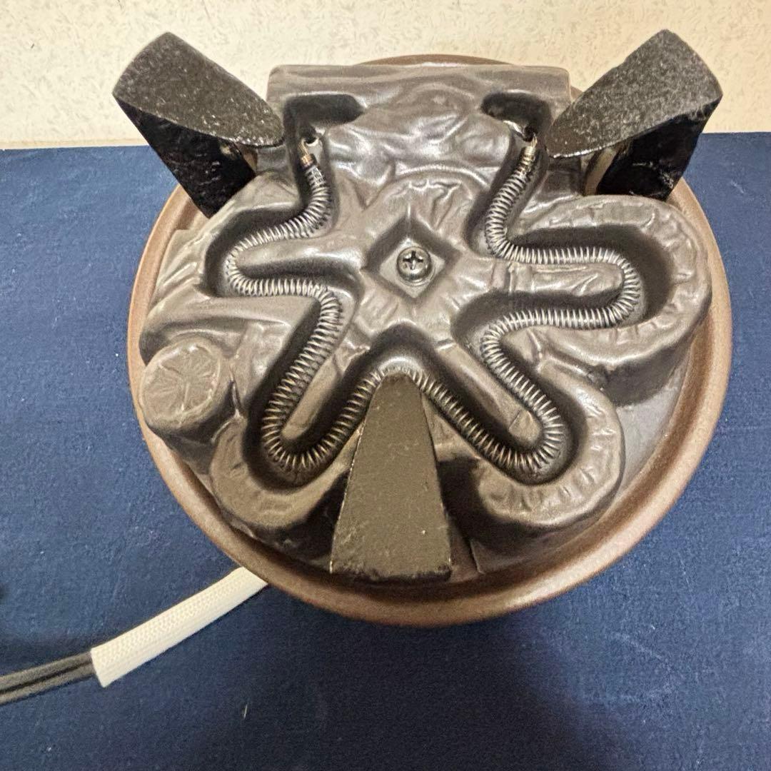 人間国宝敬典造 風炉 茶釜 電熱器 斑地紋面取風炉 羽付釜 ヤマキ電熱器 敷板