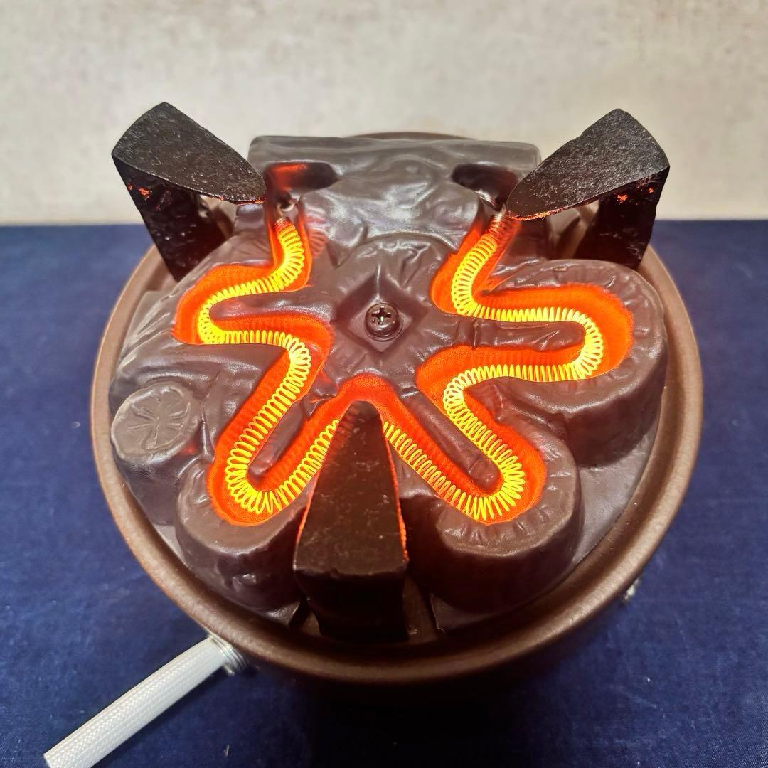 人間国宝敬典造 風炉 茶釜 電熱器 斑地紋面取風炉 羽付釜 ヤマキ電熱器 敷板