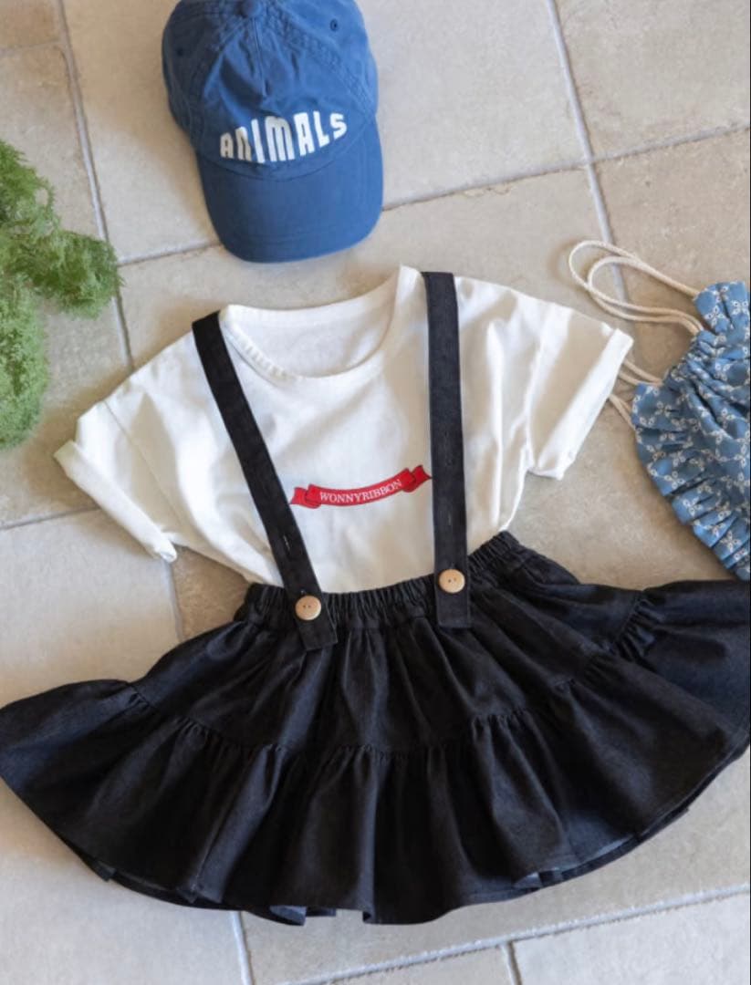 WonnyRibbon Black denim skirt Mサイズ 新品未使用