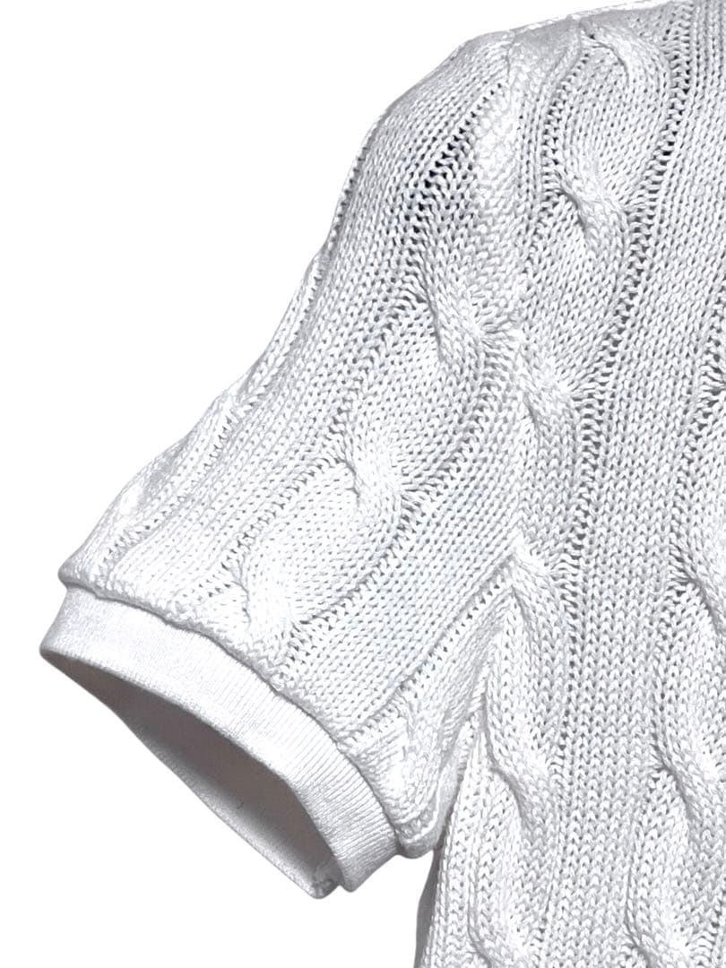 美品　ポロラルフローレン　ケーブルポロシャツ ホワイト　現行タグ