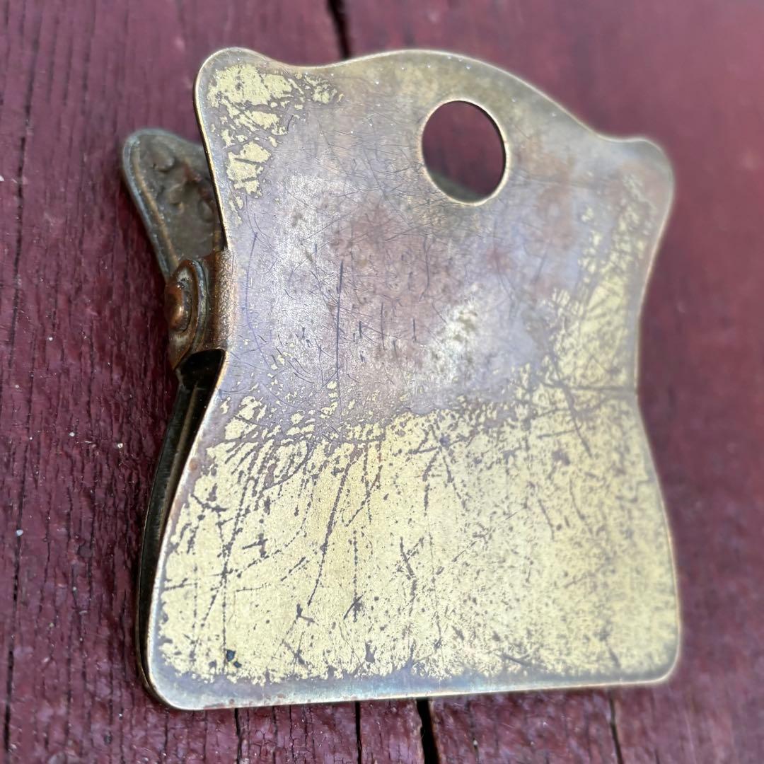 USA VTG真鍮製ペーパークリップ1920s RUBBER STAMP Co.