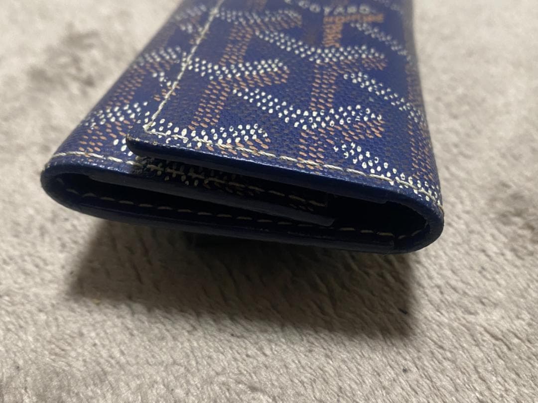 GOYARD ゴヤール 6連キーケース　ヘリボーン　ネイビー x ブルー