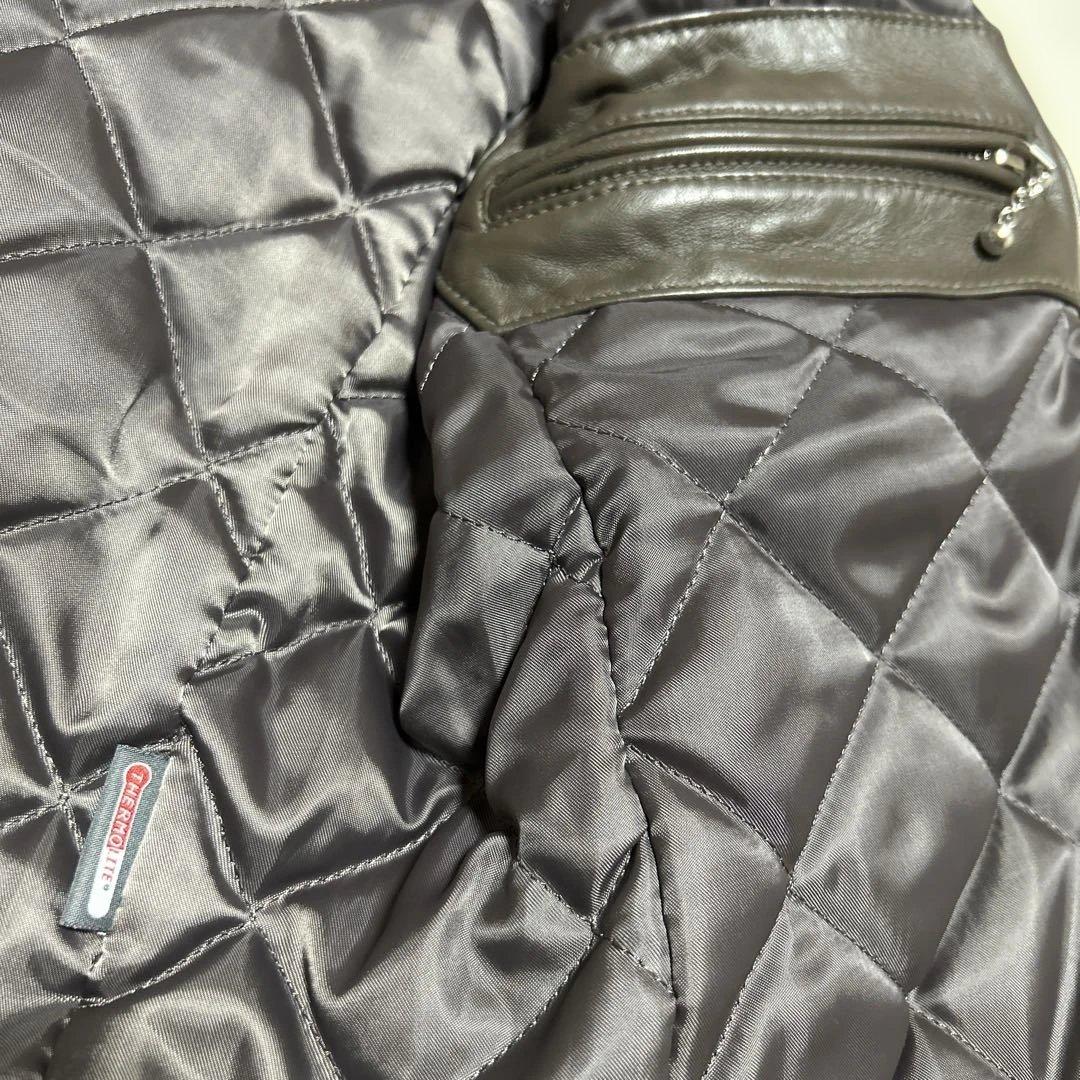 極美品 ナノユニバース レザーライダースジャケット M 羊革 ラムレザー