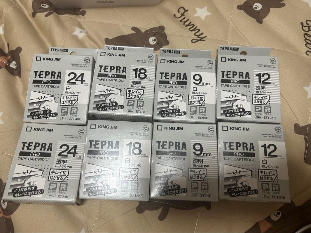 【未使用】KINGJIM TEPRA PRO テプラテープカードリッジ　白　透明