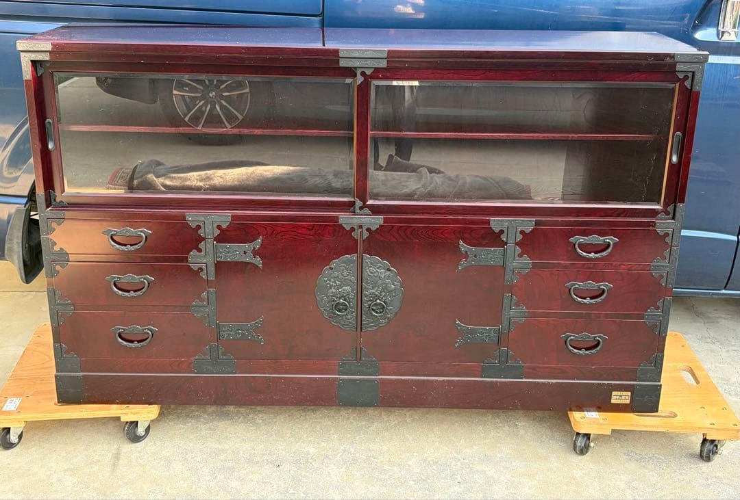 田中家具 アンティーク 民芸家具 和風リビングボード 飾り棚 二本松工芸館