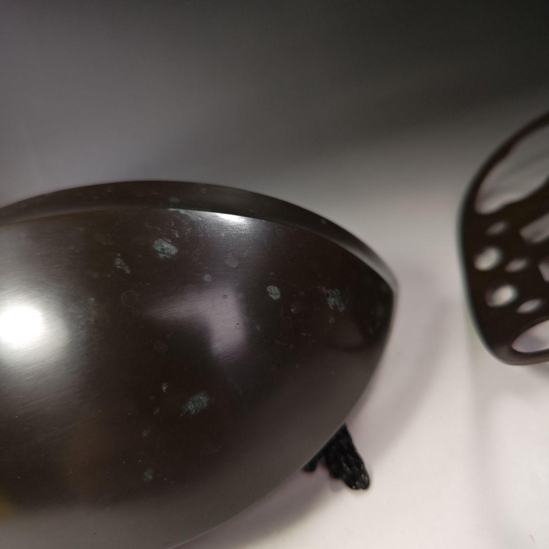 イ724 花入『釜屋　二代　藤井喜左衛門』『砂張銅　釣舟　共箱』花器　花瓶茶道具