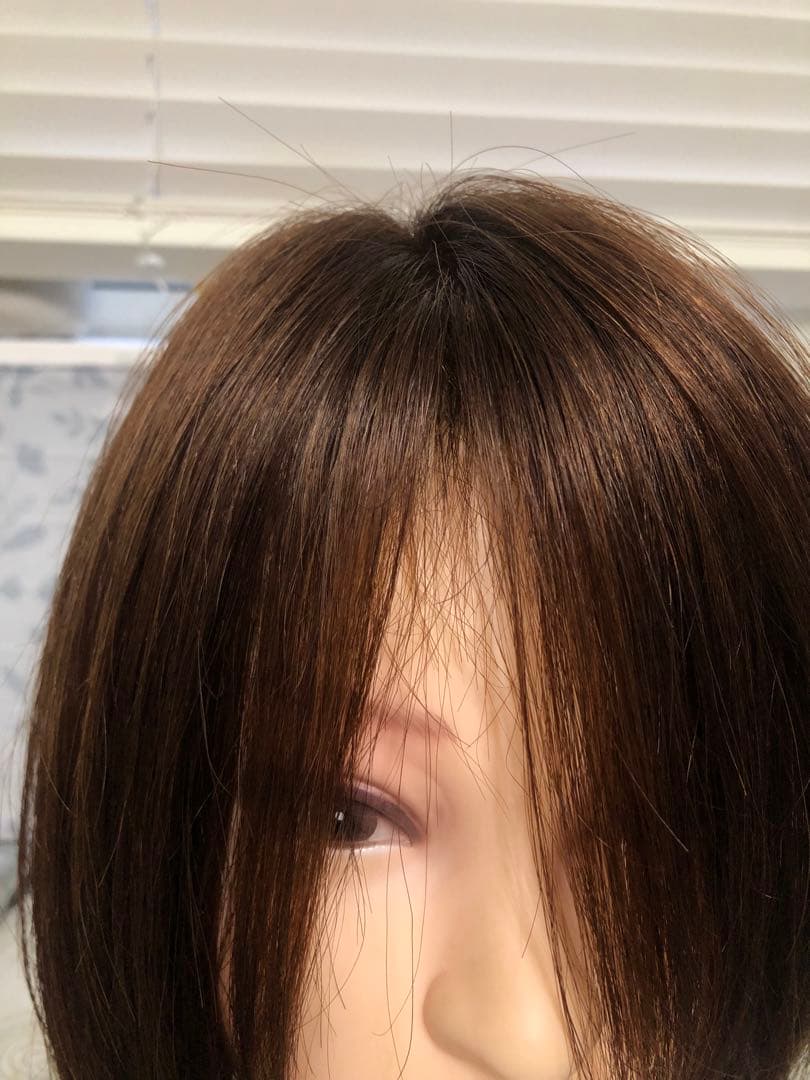 人毛100% ブラウン　ショートボブ 未使用　医療ウィッグ