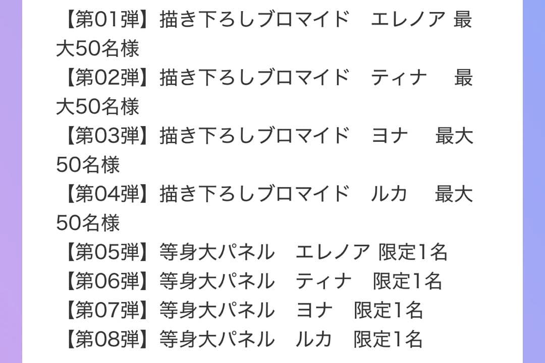 白猫プロジェクト2022 DMMスクラッチ　エレノア 等身大パネル Wチャンス賞