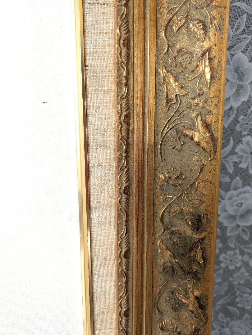 お値下げＢ✾稀少アンティーク調特特大ロココ調額縁✾キャンバス付