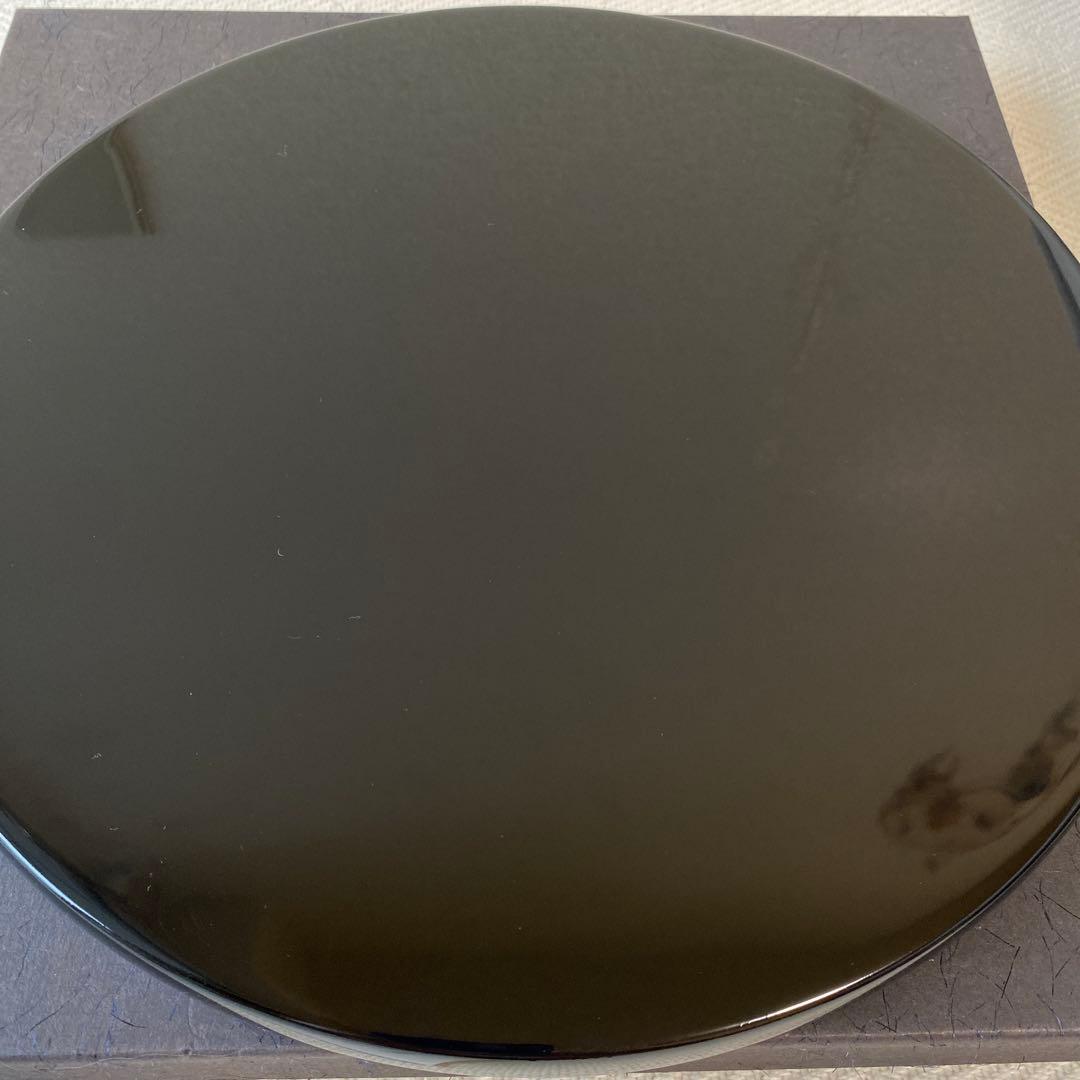 秋田 川連 高級漆器 黒えんじ色 尺乾漆 丸盆 伝統工芸品 匠漆 新品未使用