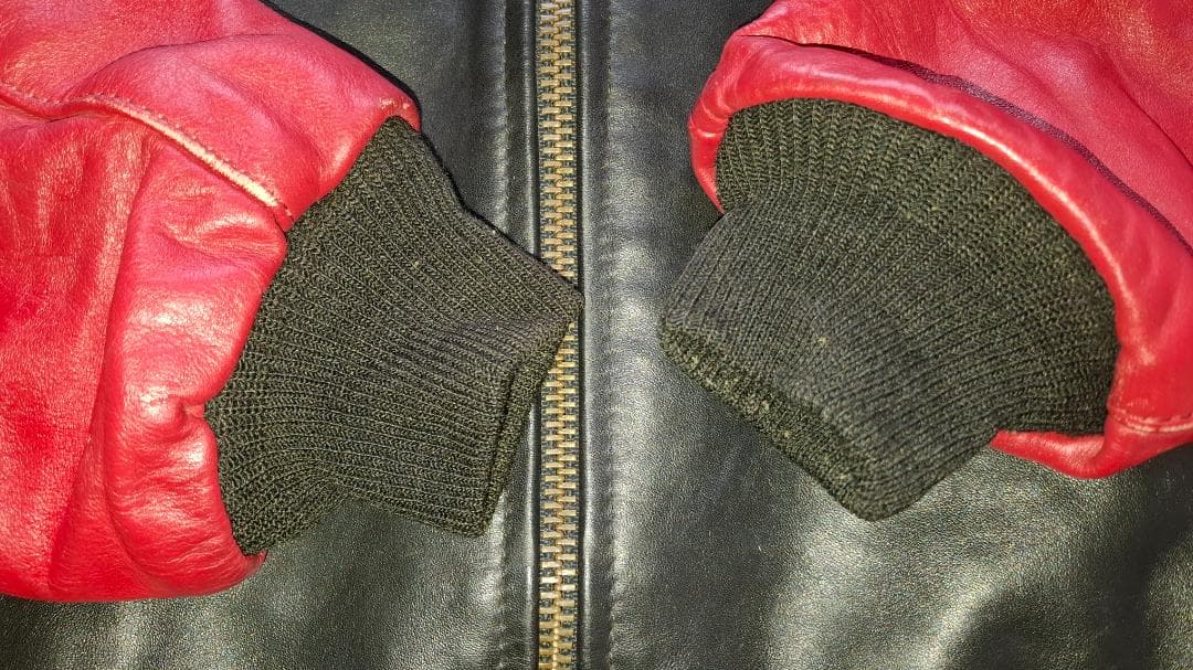 VANSON チームジャケット 赤黒レザージャケット【年代物・古着】