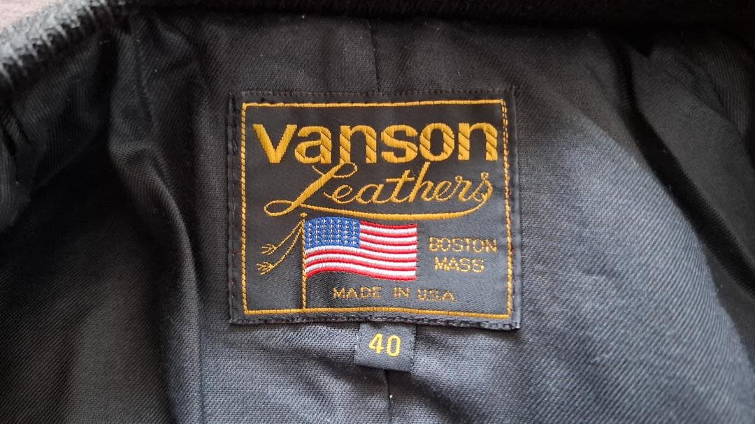 VANSON チームジャケット 赤黒レザージャケット【年代物・古着】