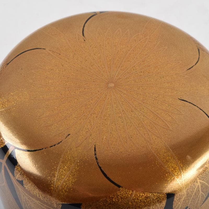 茶道具　輪島塗　栄伸堂　花草蒔絵　棗　共箱　V　9168