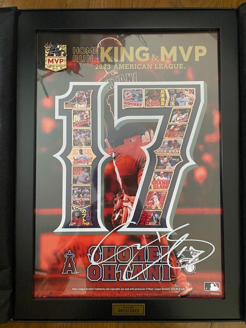 大谷翔平記念品　大谷翔平2023 AL ホームラン王&MVP獲得額装ピンズセット