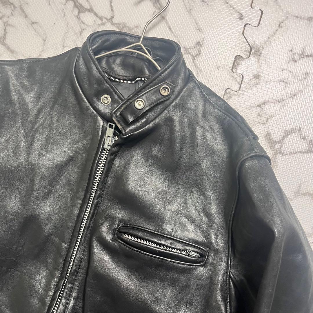 【米国製】✨ schott シングルライダース 641 38size 黒色 本革