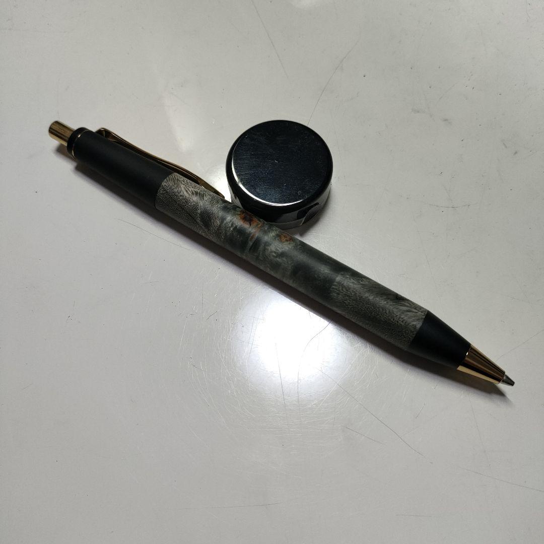 野原工芸似　 BLACK スタビライズドウッド・ポプラ瘤杢 / ゴールド金具