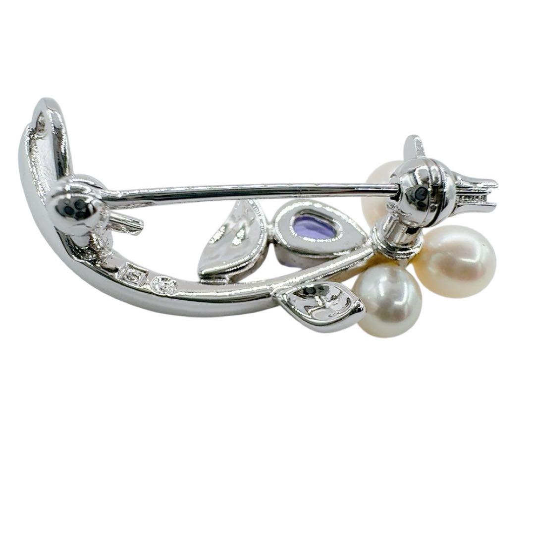 【高級/高品質】タサキ ブローチ ネックレストップ パール 真珠 シルバー 刻印