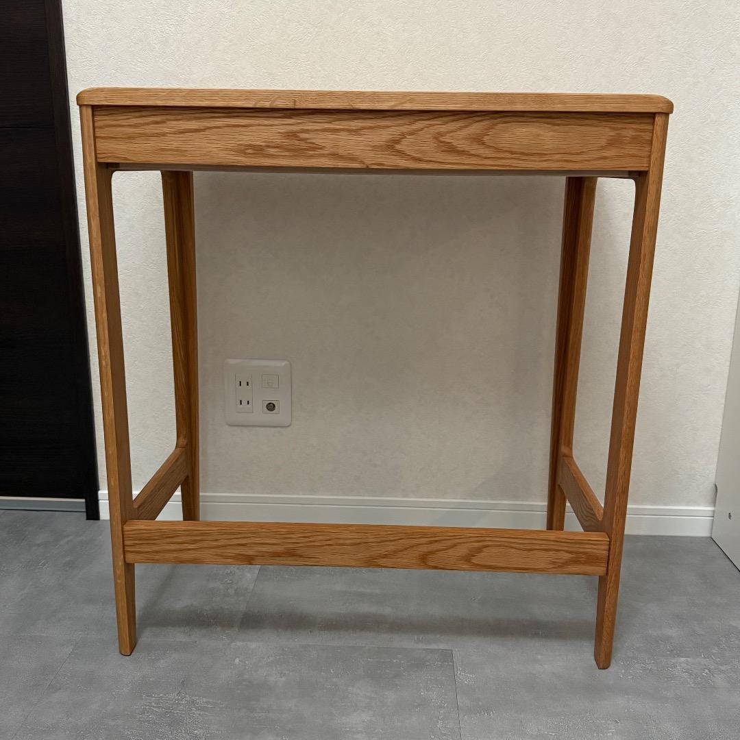 オーク無垢材デスク　幅65×奥行35×高さ70 引き出し付き