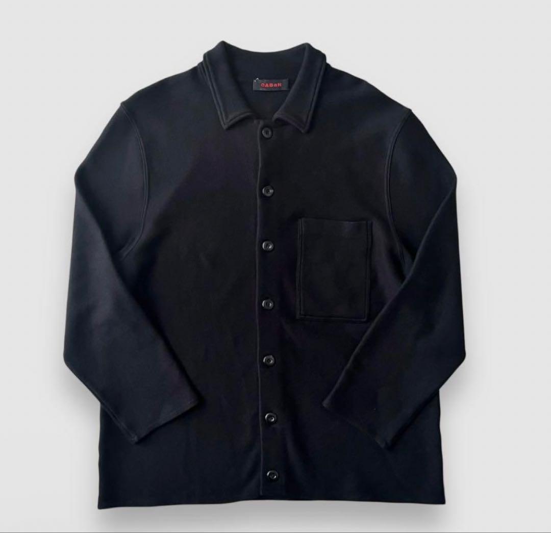 CABaN コットンカシミヤ ミラノリブニットジャケット シャツカーディガン 黒