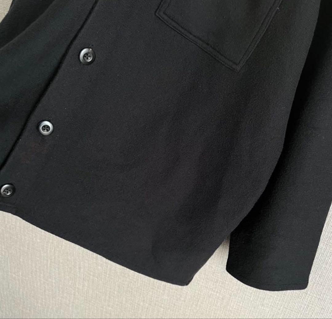 CABaN コットンカシミヤ ミラノリブニットジャケット シャツカーディガン 黒