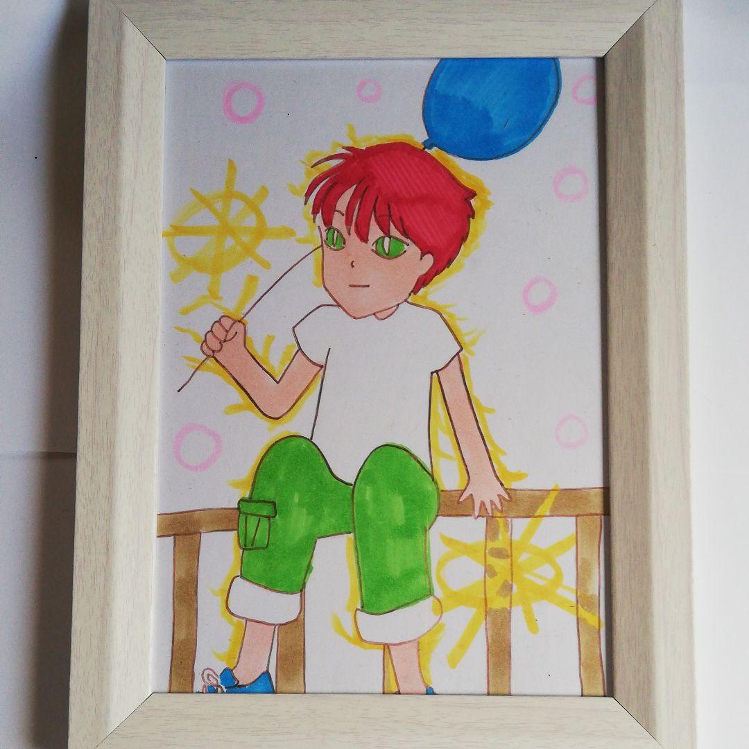 不思議な男の子「絵画」２L判サイズ