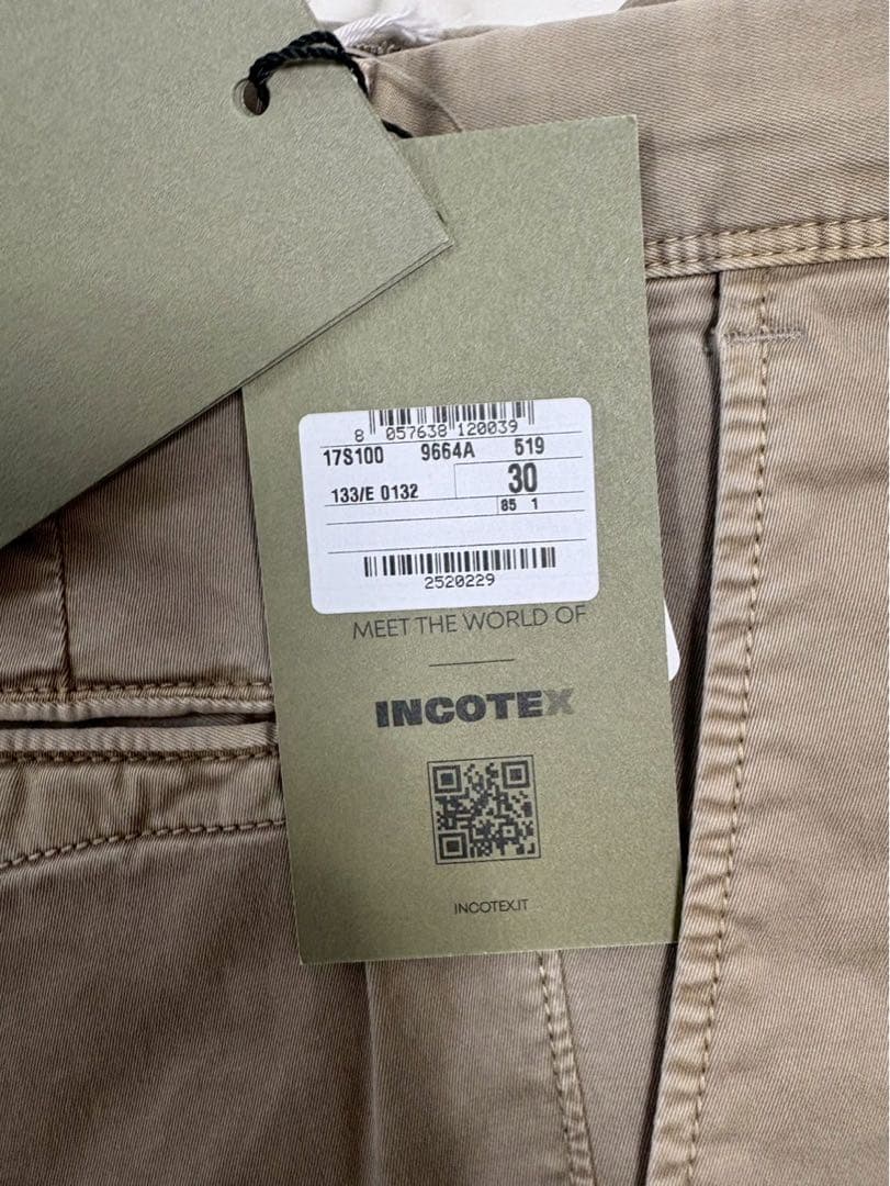 【新品未使用】INCOTEX(インコテックス)ガーメントダイ コットンパンツ