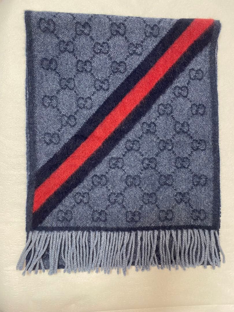 GUCCI マフラー ネイビー