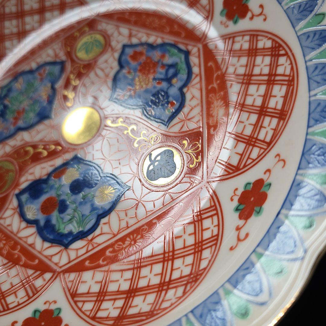 ご購入者様ご確認用　大明成化年製　色絵染付　綾花皿　輪花 深皿　1枚
