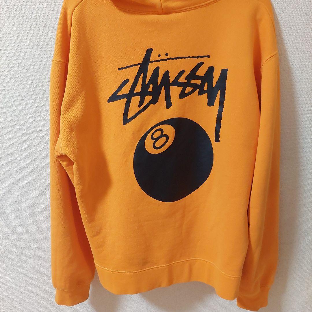 Stussy オレンジ フード付きパーカー L