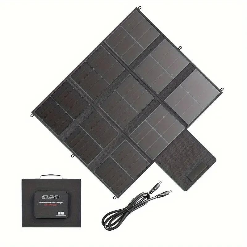 【防災&アウトドアに】コンパクトかつ高性能215W 折りたたみソーラー