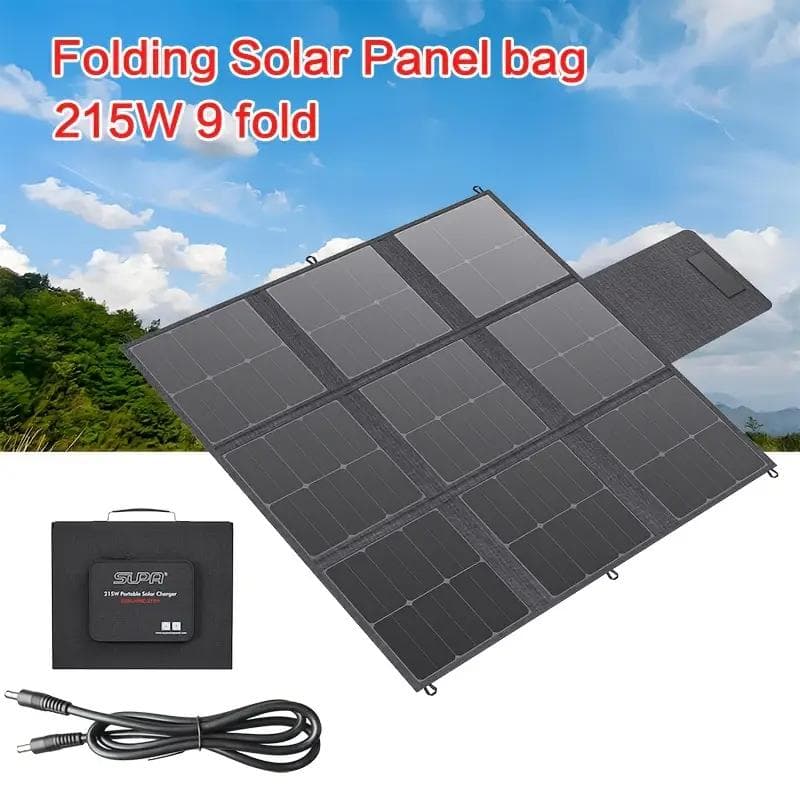 【防災&アウトドアに】コンパクトかつ高性能215W 折りたたみソーラー