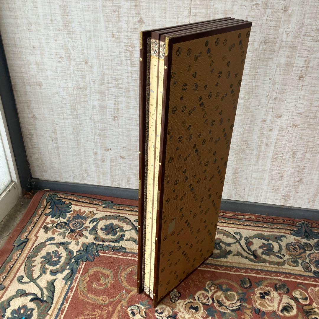 昭和レトロ 御堂 御肉筆屏風 吉峯 日本画 書 6枚 パーテーション 衝立