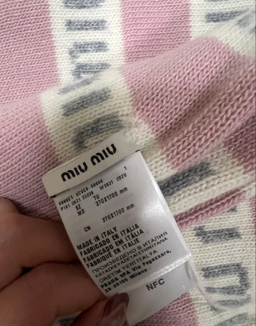 miumiu ミュウミュウ マフラー ピンク カシミヤ