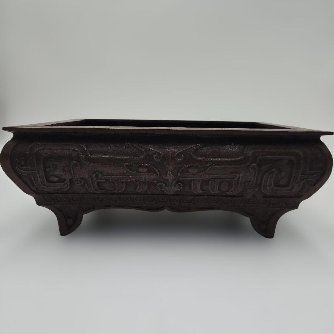 根来琢三作 角砂鉢 アンティーク雑貨